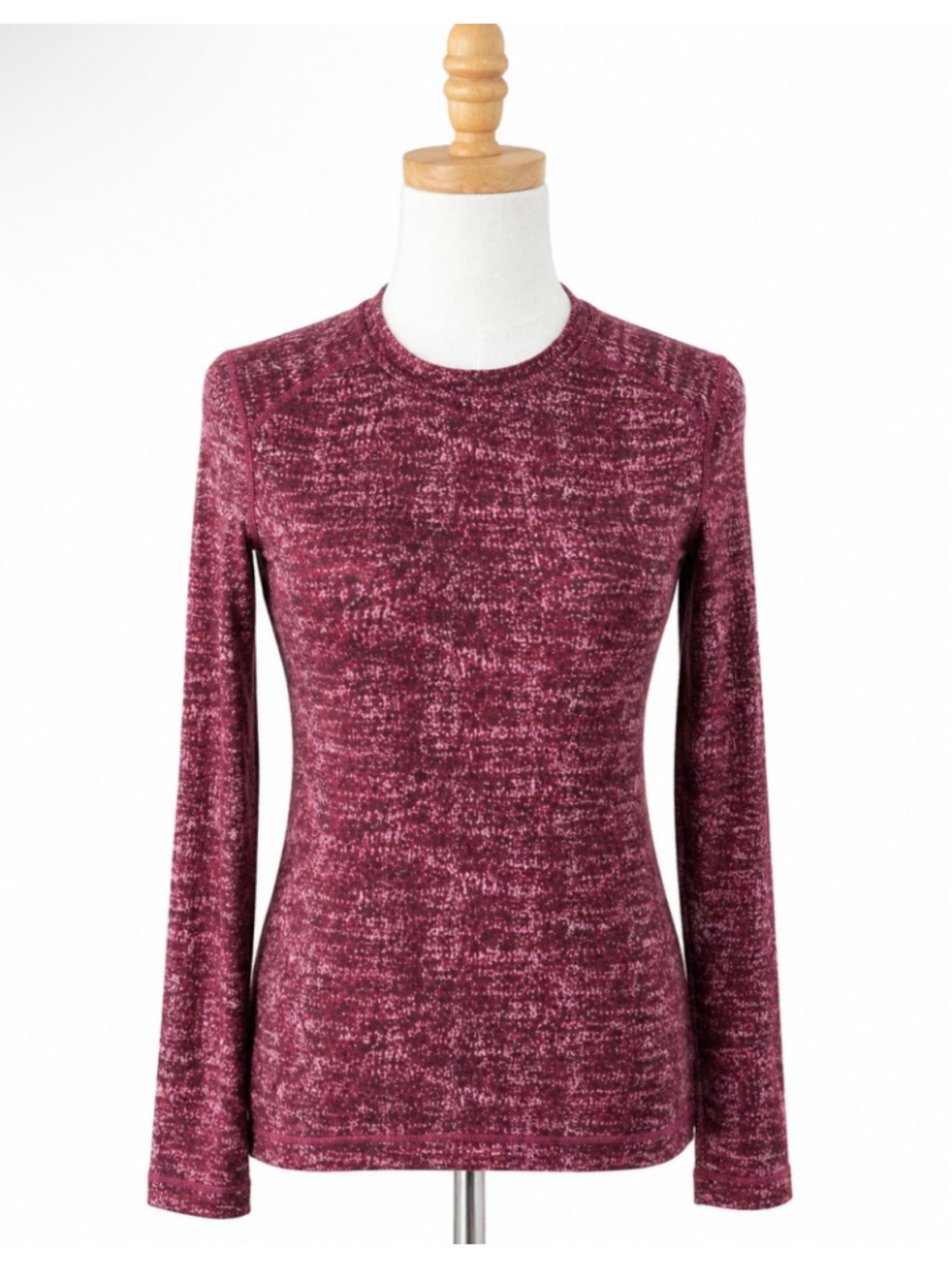 Women's Smartwool Long Sleeve Merino Wool Tee Burgundy Size S